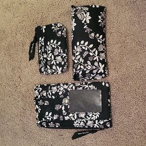 Vera Bradley, black/white floral, glasses case, coin purse,wallet